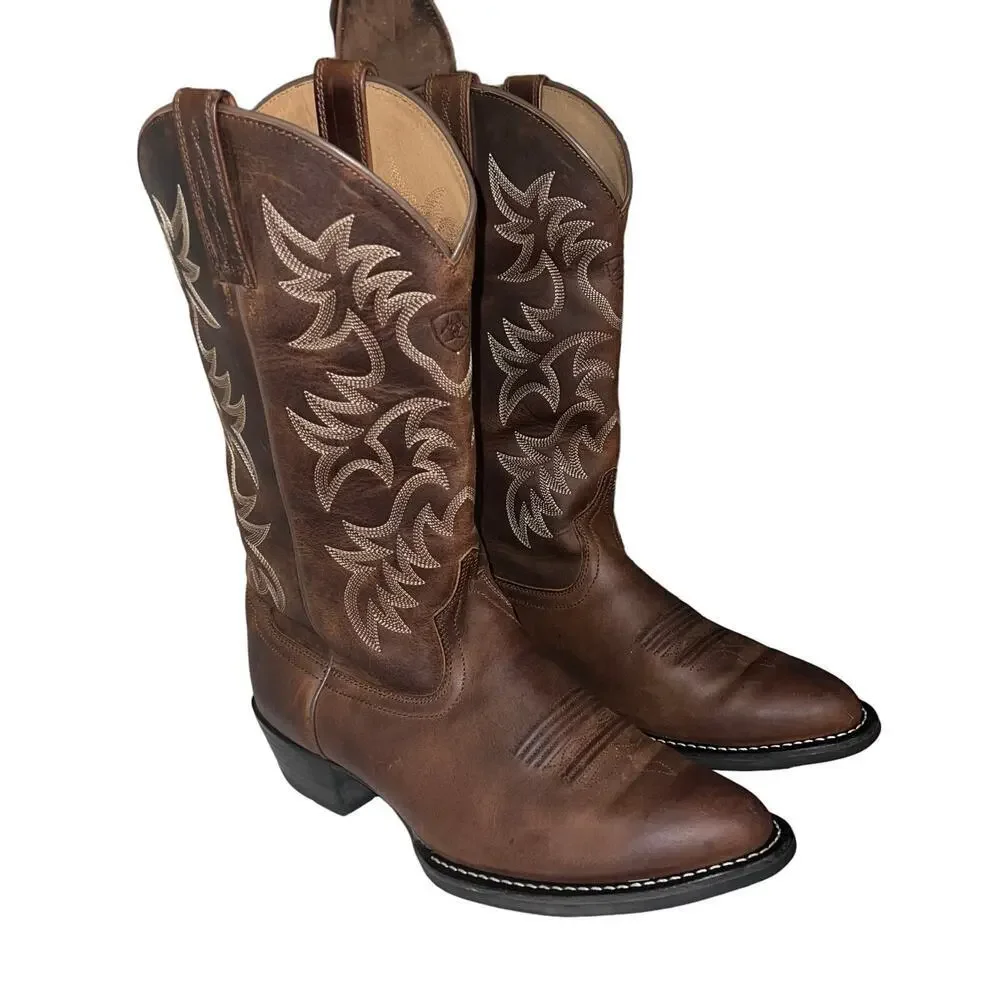 Ariat Men’s Heritage R Toe ATS Pro Series Western Leather Cowboy Boot‎ Size 9.5D